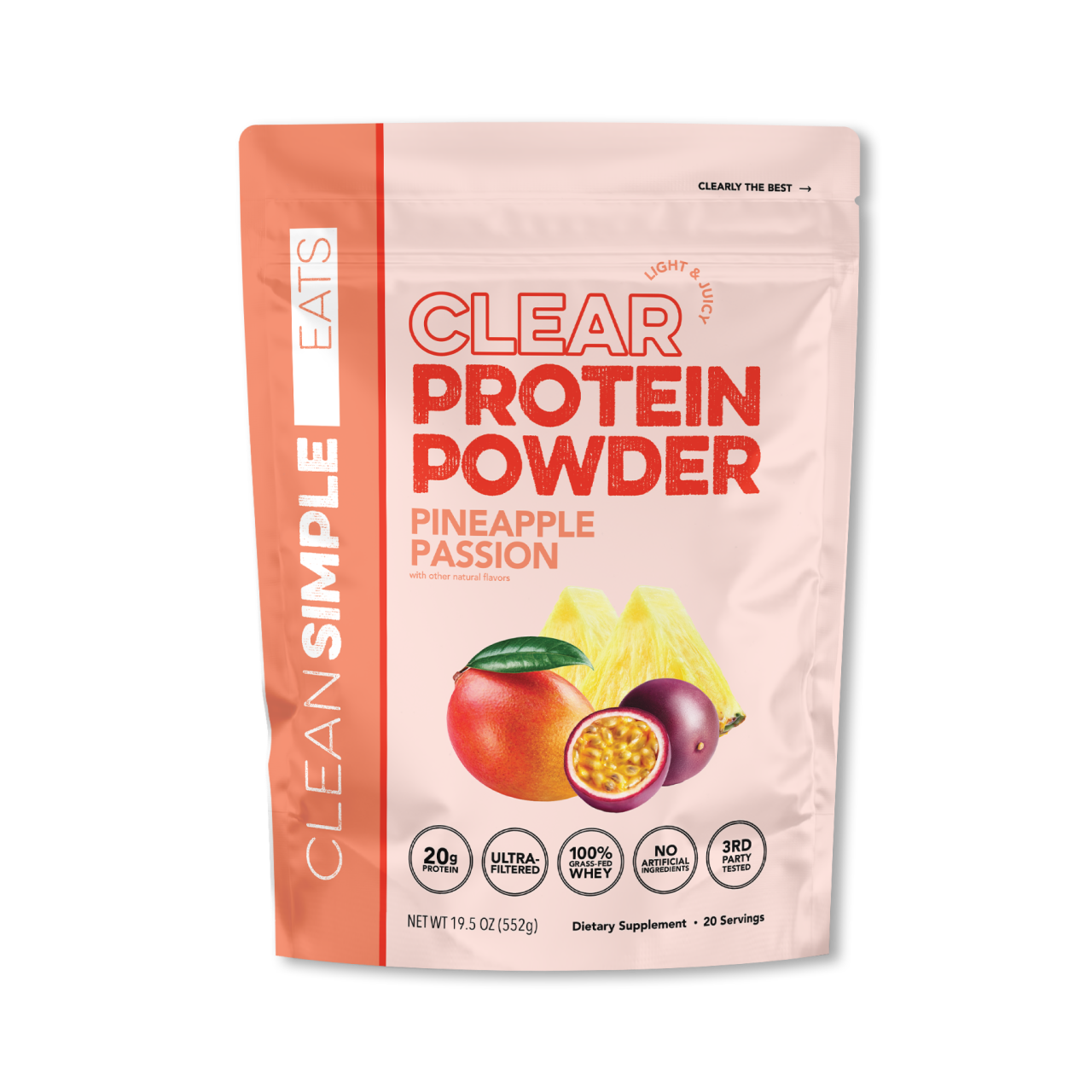Clean Simple Eats Clear Protein Powder: Pineapple Passion (20 Serving)