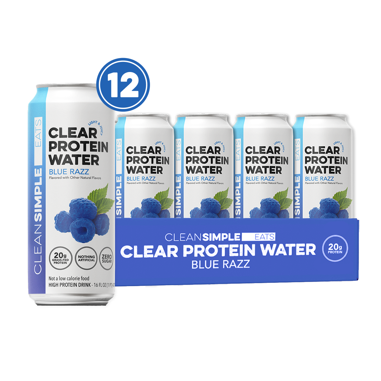 Clean Simple Eats Clear Protein Water: Blue Razz (12 Pack)