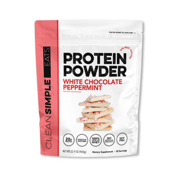 Clean Simple Eats Protein Powder: White Chocolate Peppermint (30 Serving Bag)