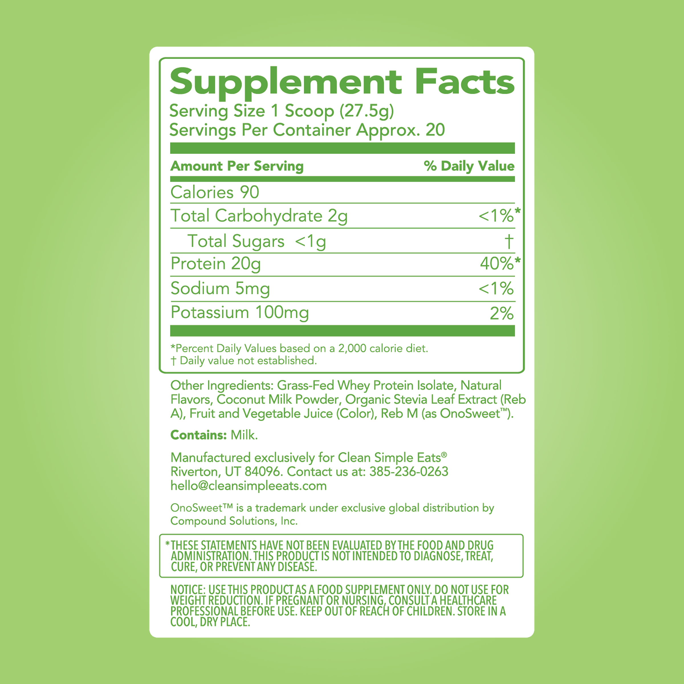 Clean Simple Eats Clear Protein Powder: Sour Candy Watermelon - Image 6
